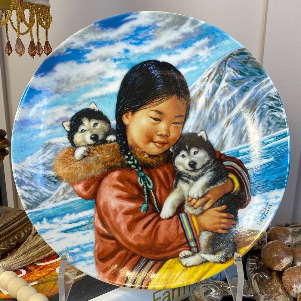 Decorative Plate "Warm Companions" by Renowned Artist Nori Peter, Numbered